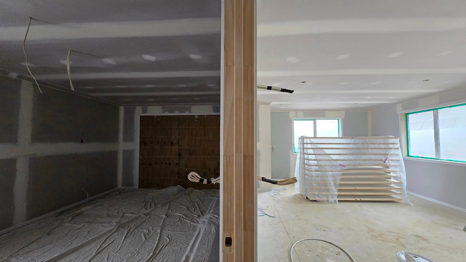 Freshly painted interior wall