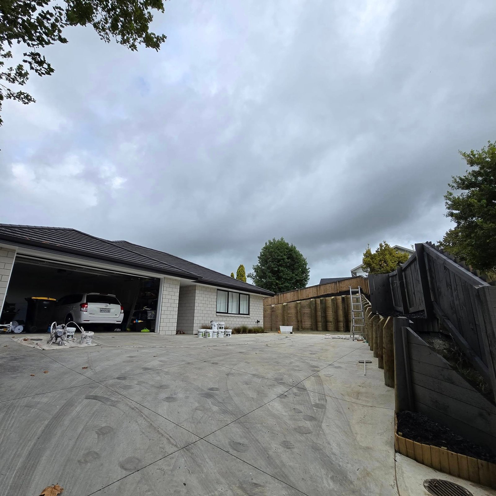 Exterior painting on a residential property